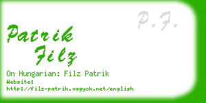 patrik filz business card